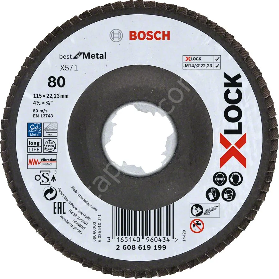 Bosch - X-LOCK - 115 mm 120 Kum Best Serisi Metal Flap Disk 2608619200